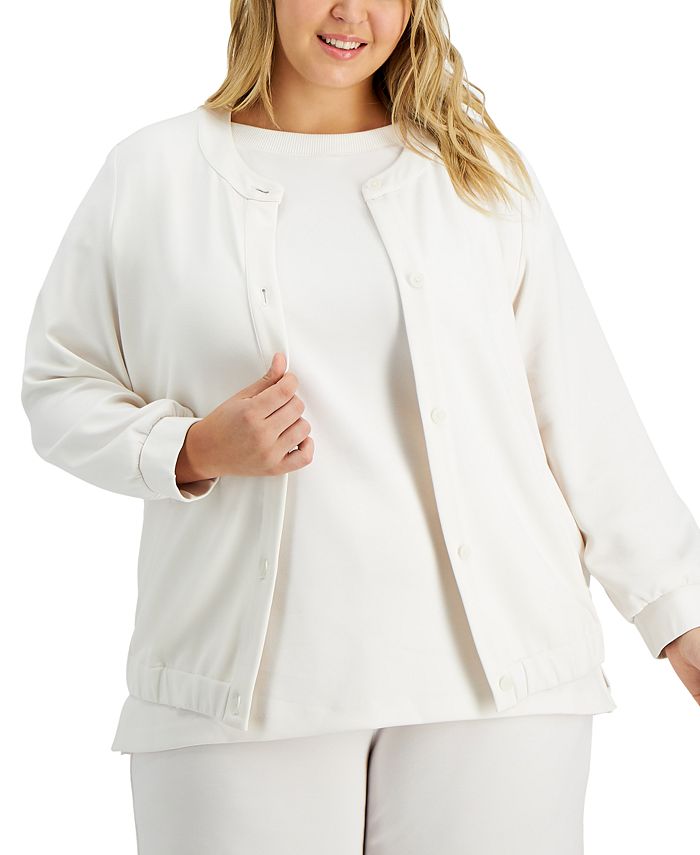 Alfani Plus Size DrawstringHem Jacket, Created for Macy's Macy's