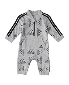 Baby Boys Long Sleeve Zip Front Printed Track Suit Coveralls
