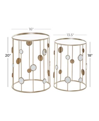 Metal Contemporary Accent Table, 2 Pieces