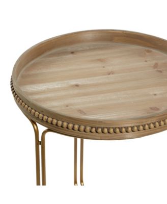 Wood Contemporary Accent Table Set, 2 Piece