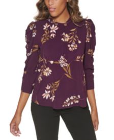 Floral Print 3/4-Sleeve Blouse