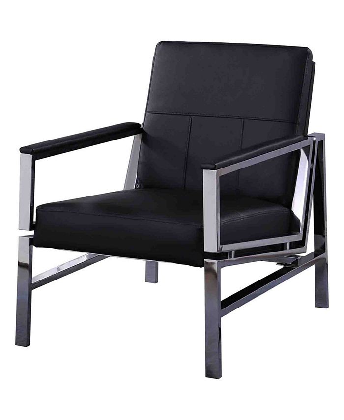 Best Master Furniture Fifth Avenue Faux Leather and Stainless Steel