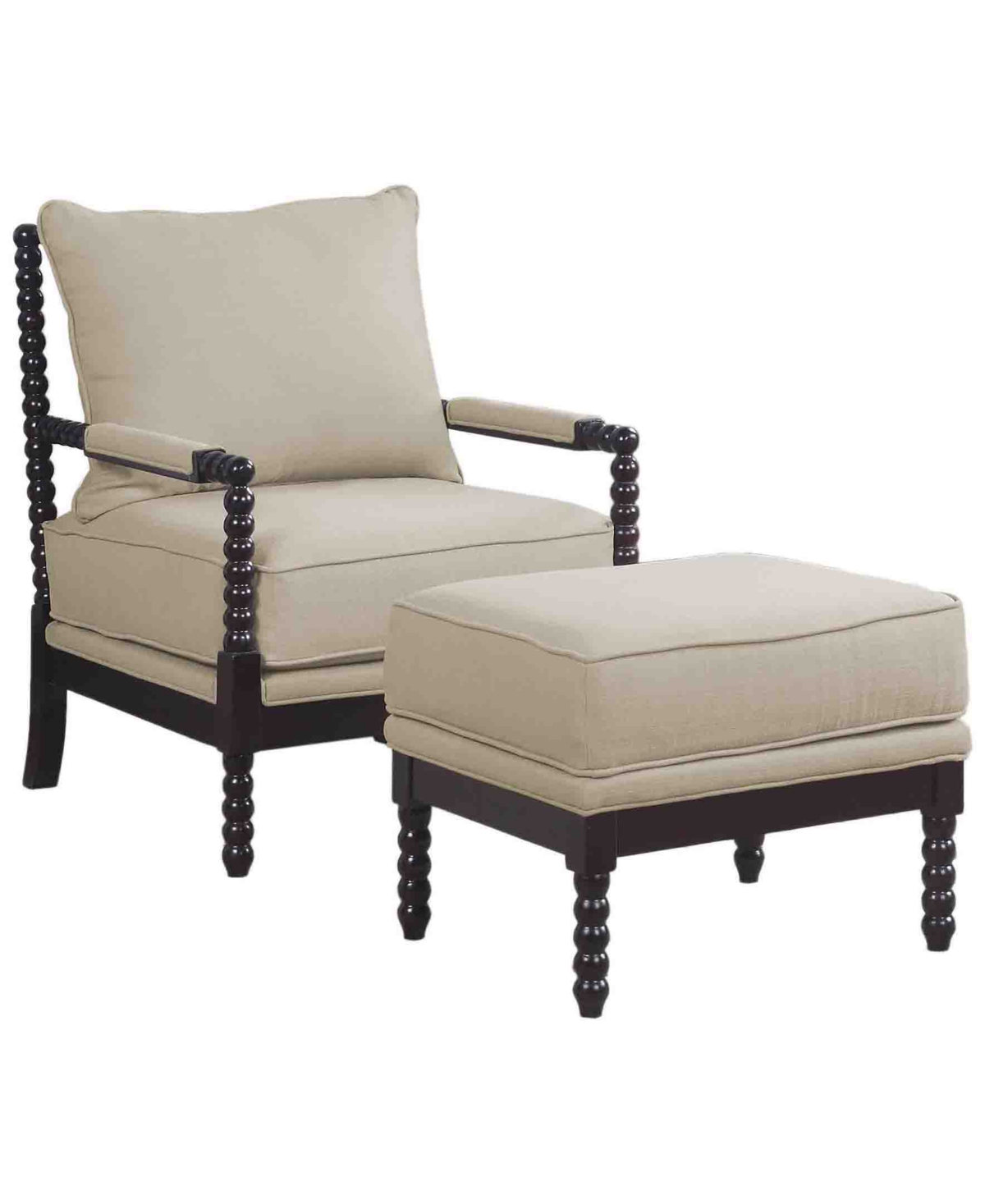 Best Master Furniture West Palm Living Room Accent Chair With Ottoman 2