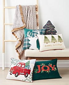Holiday Flannel Decorative Pillows, Created for Macy's