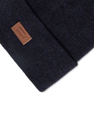 Levi’s All Season Comfy Leather Logo Patch Hero Beanie