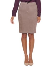 Petite Faux-Suede Pencil Skirt