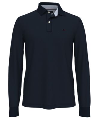 Tommy Hilfiger Men's Big & Tall Classic-Fit Ivy Long-Sleeve Polo Shirt ...