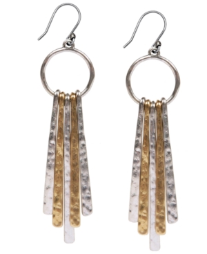 image of Lucky Brand Two-Tone Paddle Drop Earrings