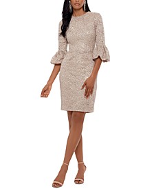 Sequin Flare-Sleeve Sheath Dress