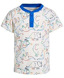 Baby Boys Dino-Print Henley T-Shirt, Created for Macy's