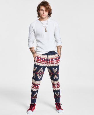 Sun + Stone - Men's Colin Fleece Lined Tribal Jogger Pants