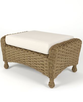 Furniture - Sorrento Woven Ottoman with Sunbrella&reg; Cushions Spectrum Eggshell Cushions