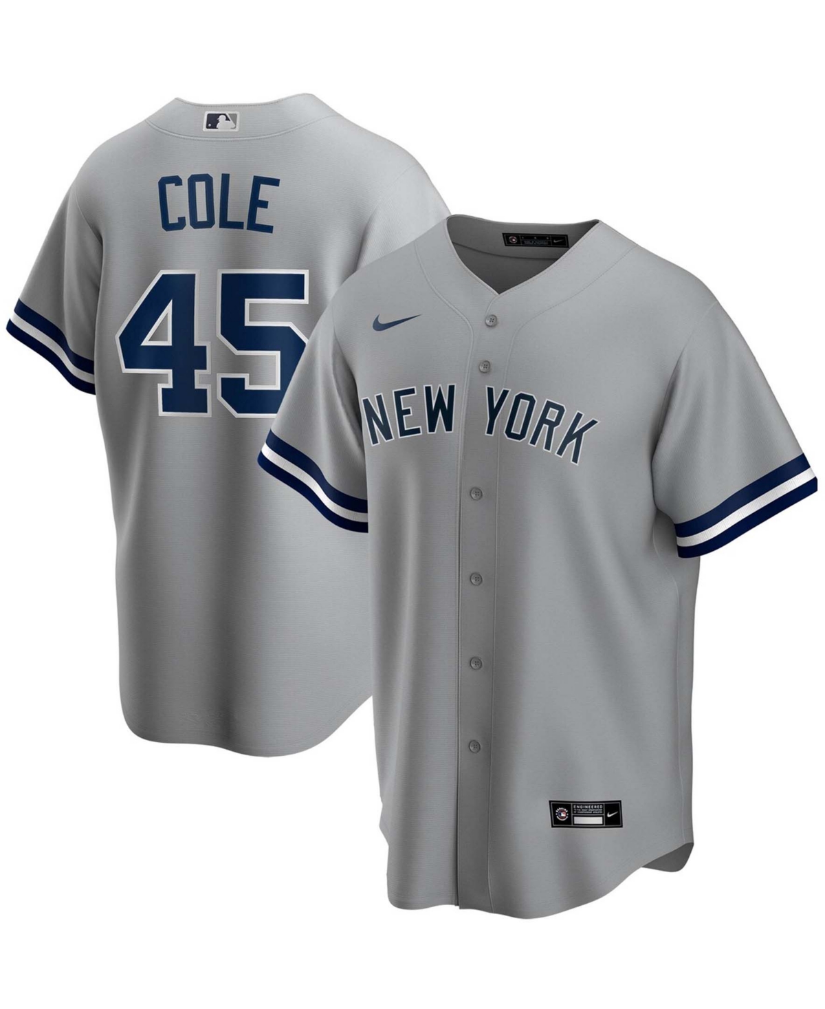 Men's Gerrit Cole Gray New York Yankees Road Replica Player Name Jersey