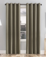 Sun Zero Tresello Tonal Texture Draft Shield Fleece Insulated 100% Blackout Grommet Curtain Panel, 50