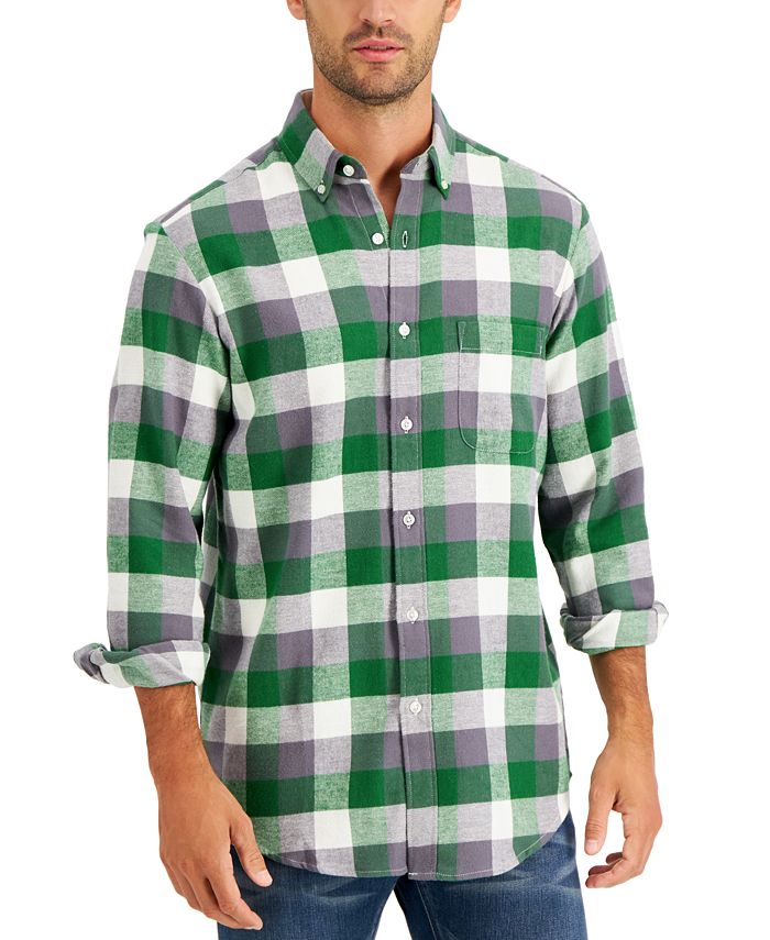 Club Room Men's Plaid Flannel Shirt, Created for Macy's & Reviews ...