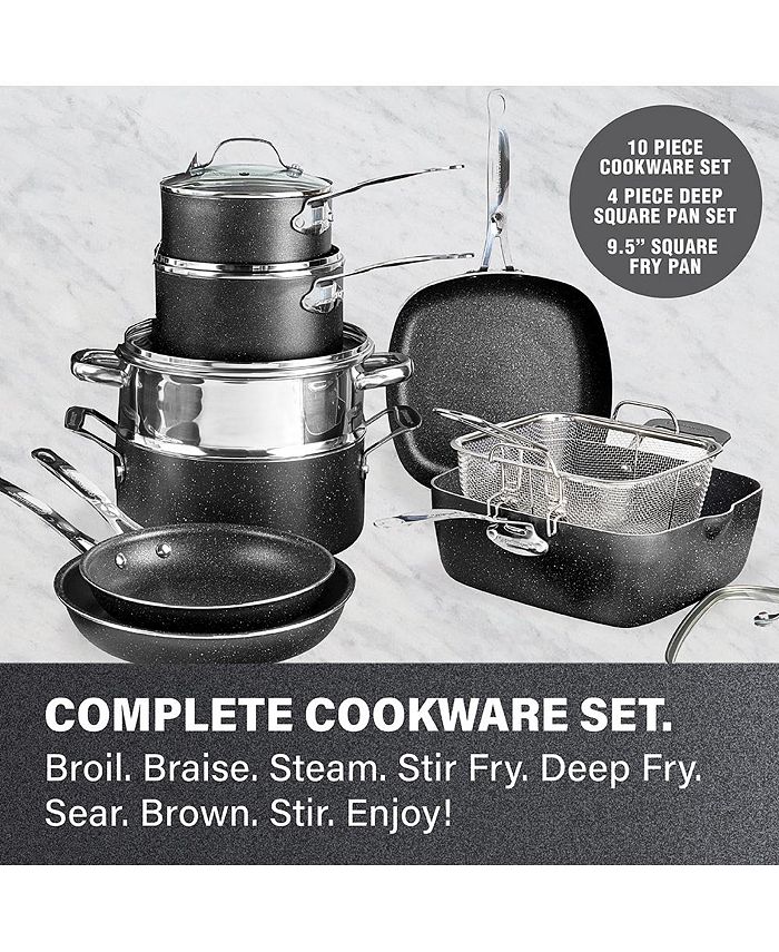 Granite Stone Diamond Titanium Diamond Infused Nonstick 20Pc. Complete Cookware & Bakeware Set