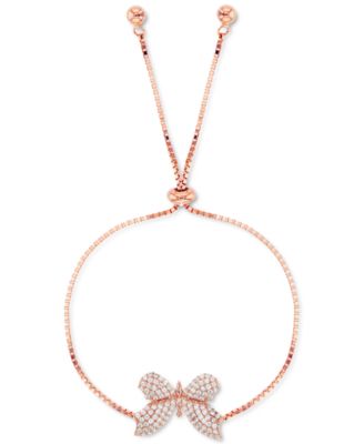 Macy's - Cubic Zirconia Pav&eacute; Butterfly Bolo Bracelet