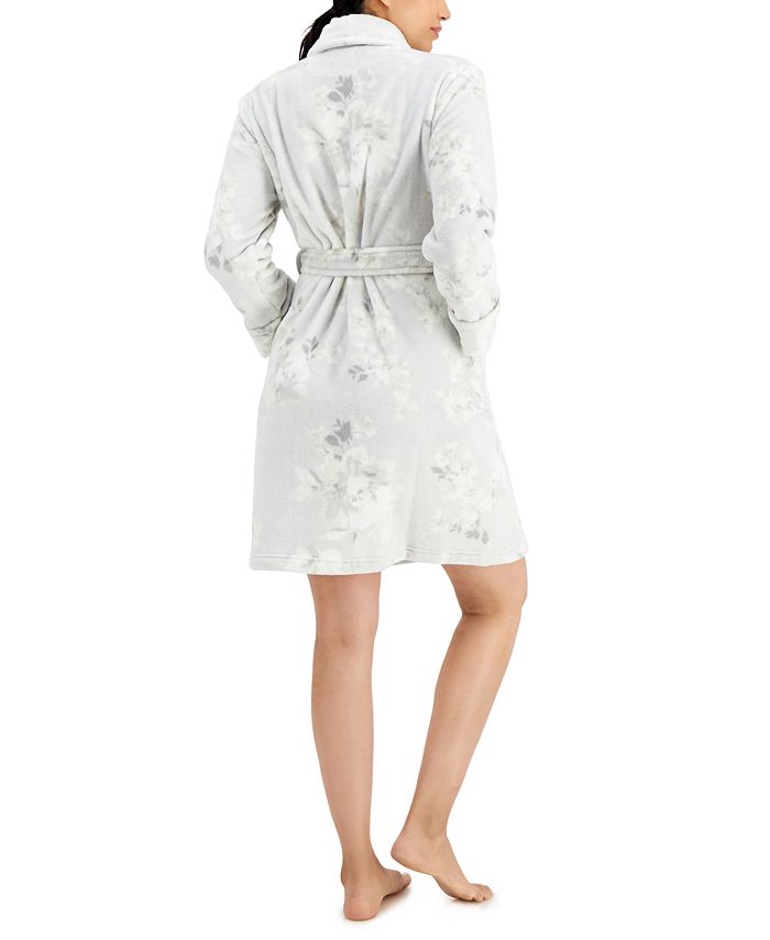 Charter Club FloralPrint Wrap Plush Robe, Created for Macy's Macy's