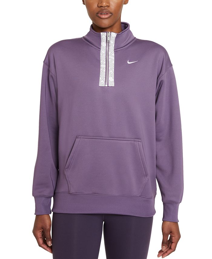 Nike Women's Therma Half-Zip Fleece Top - Macy's
