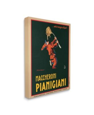 Maccheroni Pianigiani Vintage-Inspired Poster Food Design Stretched Canvas Wall Art, 30" x 40"