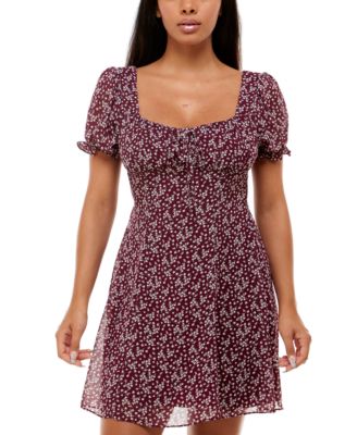 B Darlin Juniors' Floral-Print A-Line Dress - Macy's