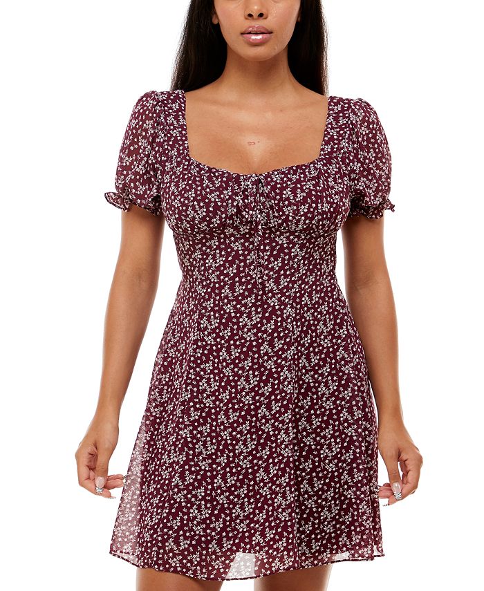 B Darlin Juniors Floral Print A Line Dress Macy s