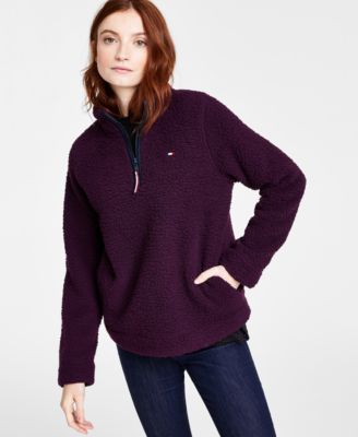 Sherpa Zippered-Neck Sweatshirt
