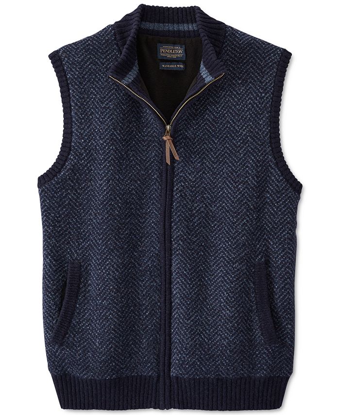 Pendleton Men s Herringbone Fleece Lined Full Zip Shetland Wool