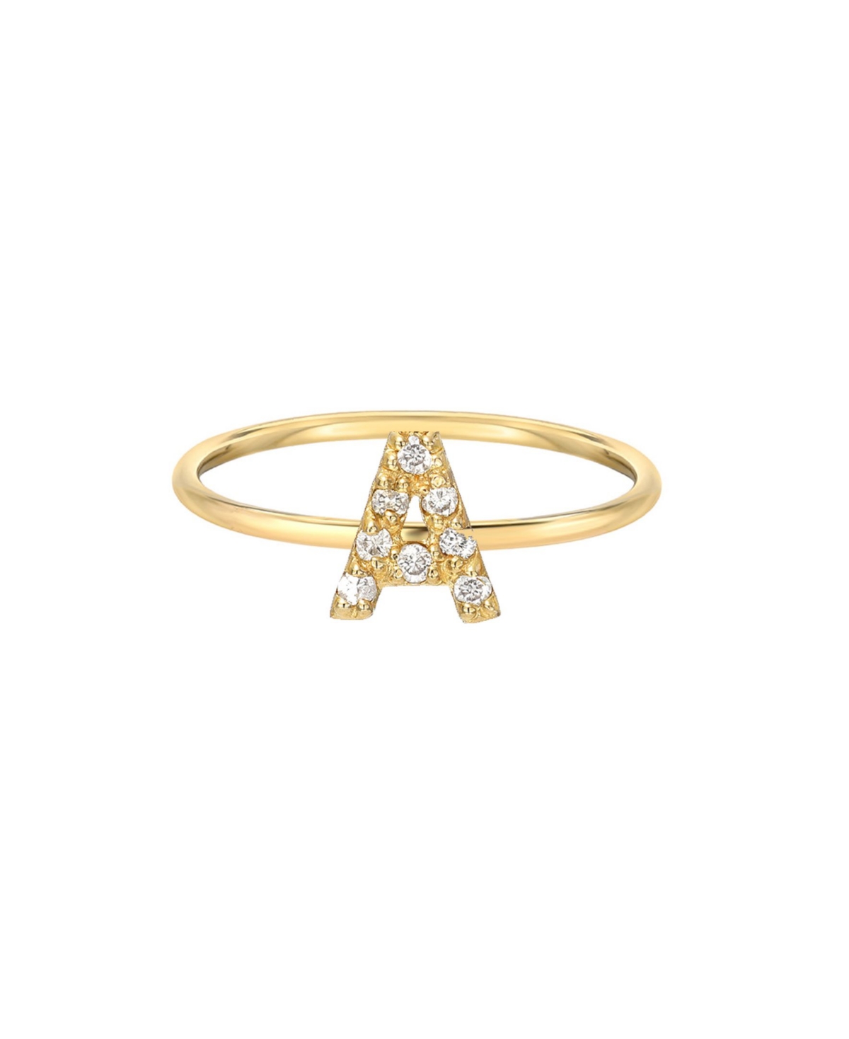 Zoe Lev Diamond Initial 14k Yellow Gold Ring In Gold-b