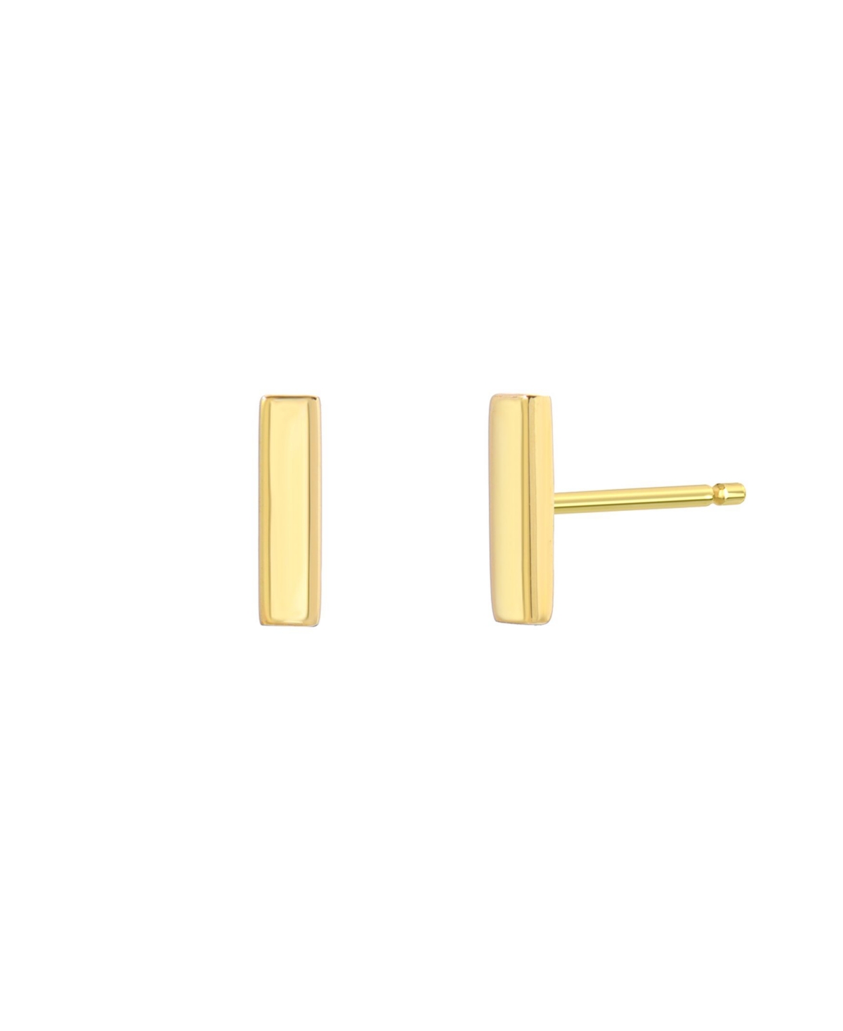 Gold Bar 14K Yellow Gold Stud Earrings - Gold