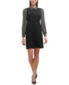 Petite Contrast-Trim Sheath Dress