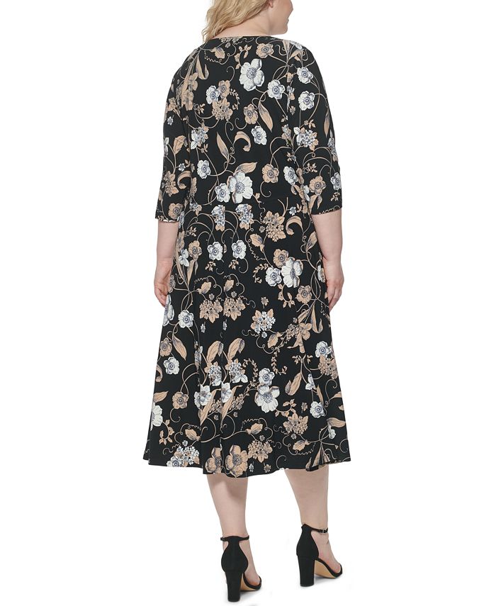 Tommy Hilfiger Plus Size Printed Midi Dress - Macy's