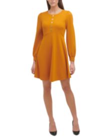 Long-Sleeve Shift Dress 