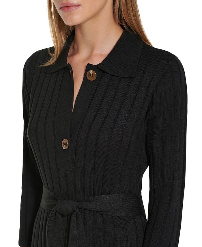 Style Co Womens Ribbed Knit Sweater Dress Navy Size Small