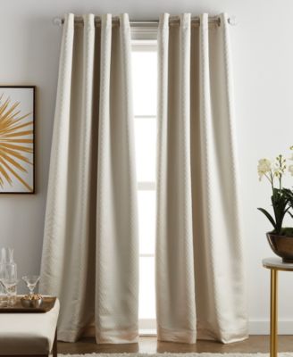 Martha Stewart Collection Lynx Blackout Lined Grommet Curtain Panels Created For Macys In Ivory