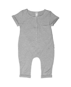 Earth Baby Outfitters Baby Boys And Girls Short Sleeve Terry Romper In Silver-tone
