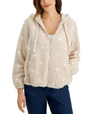 Style & Co - Women's Falling Stars Teddy Fleece Hoodie