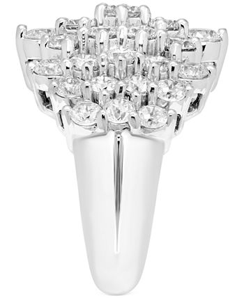 Macy's - Diamond Cluster Statement Ring (5 ct. t.w.) in 14k White Gold