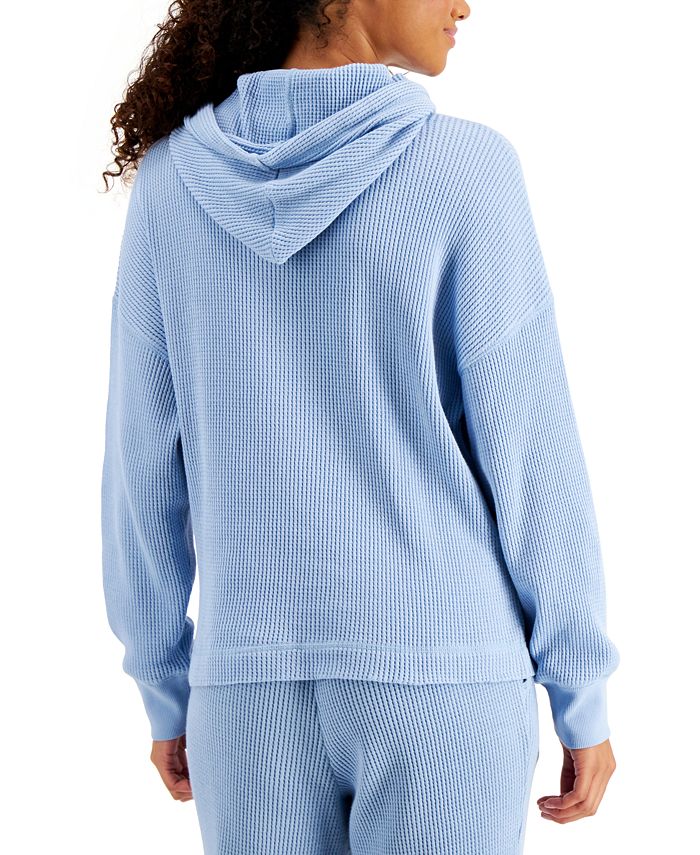Style & Co Embroidered Waffle-Knit Hoodie, Created for Macy's - Macy's