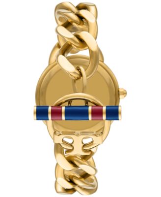 Tory Burch Women's Gold-Tone Stainless Steel Link Bracelet Watch 32mm