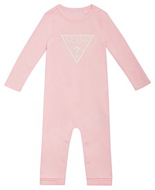 Baby Boys and Girls Printed Logo Long Sleeve Coverall
