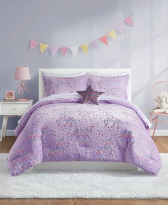 purple metallic comforter