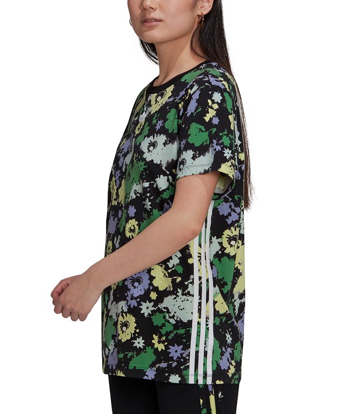 Adidas t shirt floral online