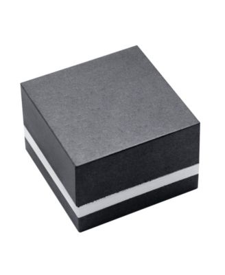 Crystal and High Polish Crossover Hoop Earring, Silver Plate