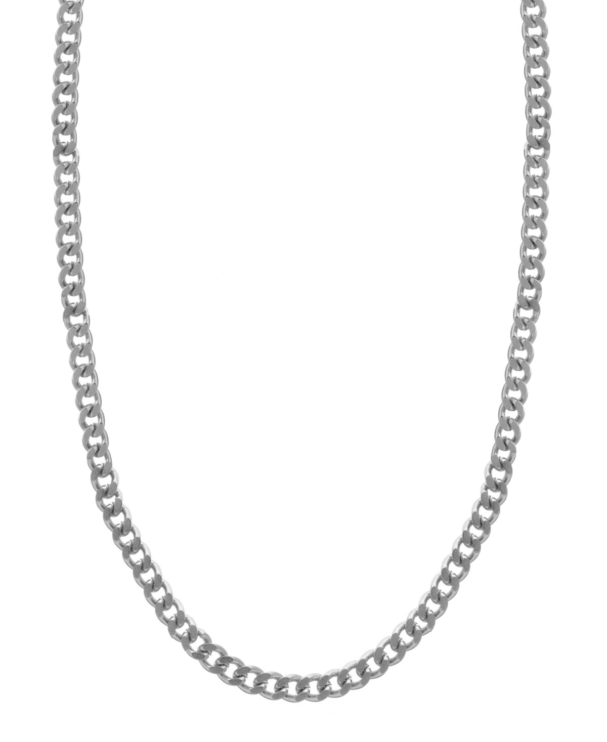 Curb Chain Necklace, Gold Plate and Silver Plate 24" - Silver-Tone