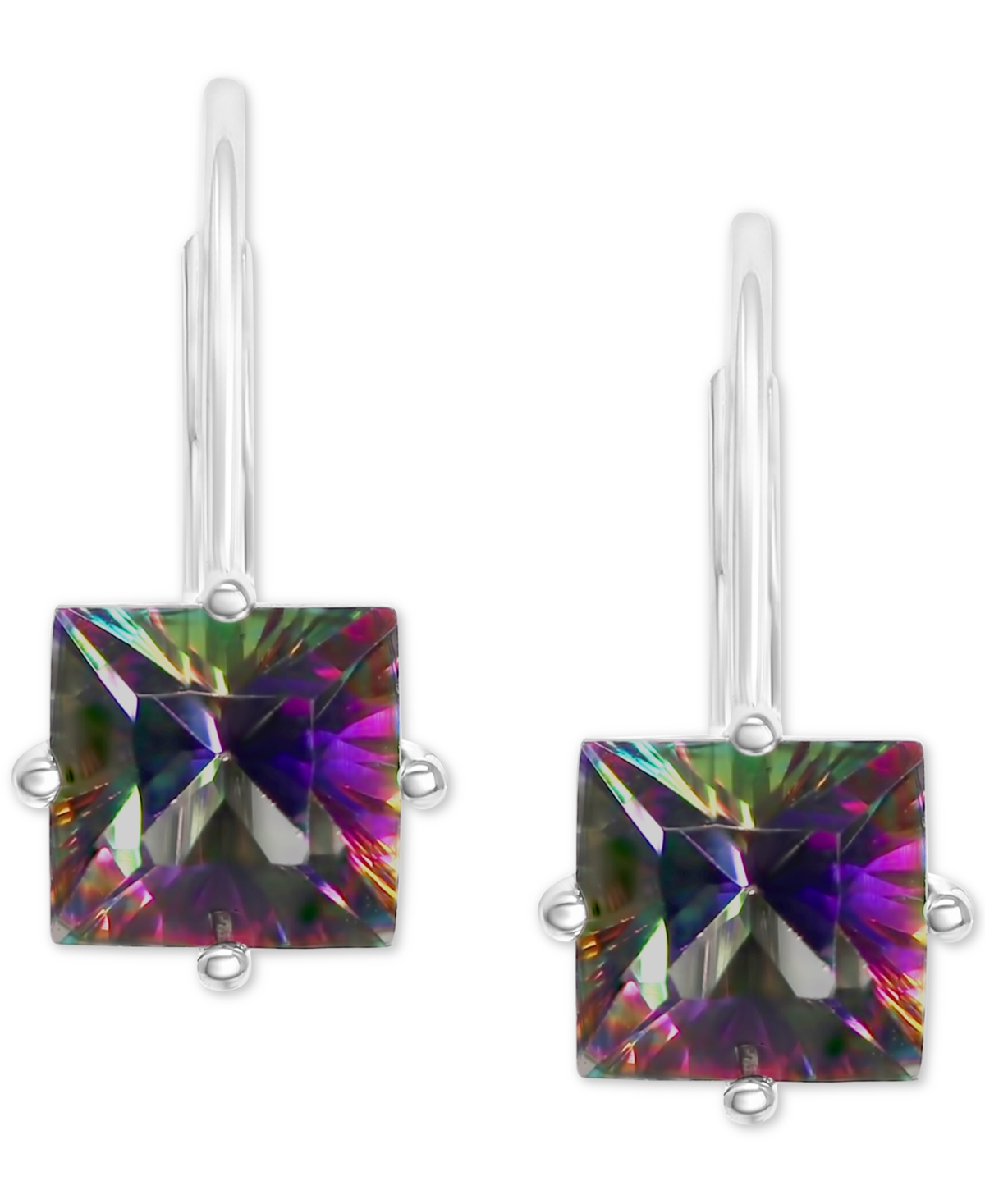 Leverback Drop Earrings (2-1/4 ct. t.w.) in 14k White Gold - Mystic Topaz