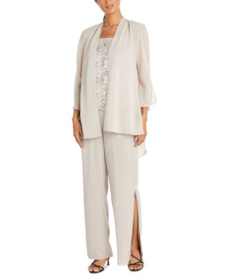R & M Richards - 3-Pc. Lace Top, Jacket & Pants
