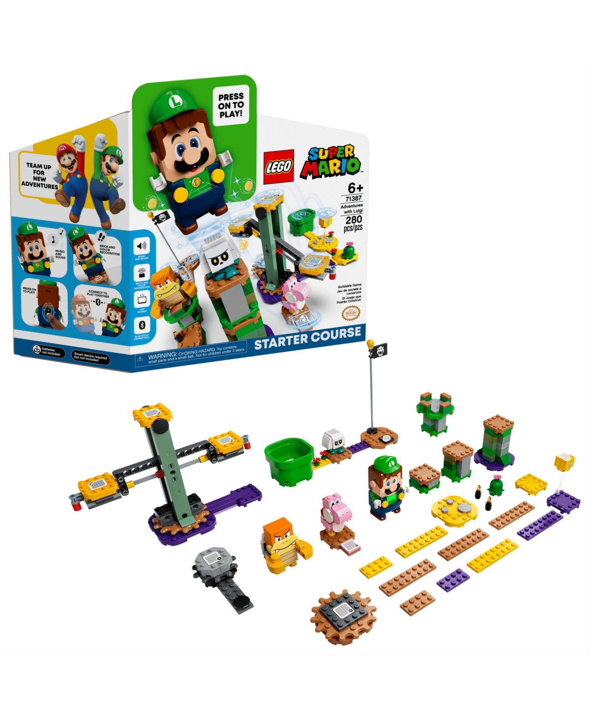 Lego Kids' Super Mario Adventures 71387 Luigi Starter Course Toy Building Set In No Color