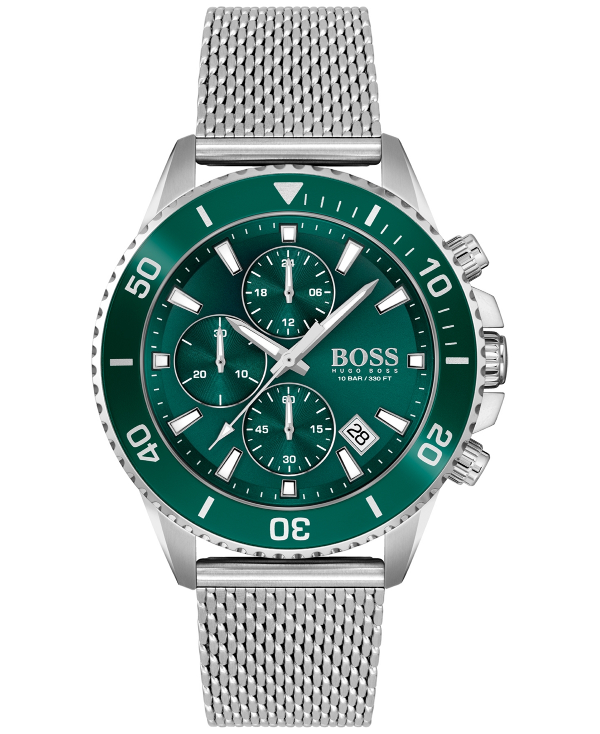 Men's Admiral Chronograph Stainless Steel Strap Watch 45mm - Silver