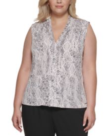 Plus Size Printed V-Neck Top